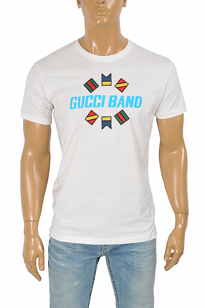 Mens Designer Clothes | GUCCI cotton T-shirt with front print 271