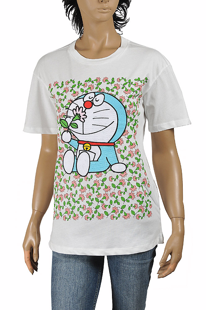 Womens Designer Clothes | Doraemon and Gucci cotton T-shirt 295