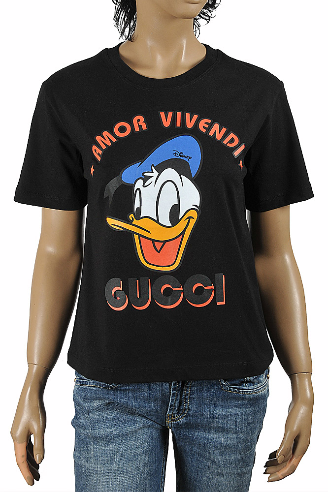 Womens Designer Clothes | Disney x Gucci Donald Duck T-shirt, women’s, cotton 305