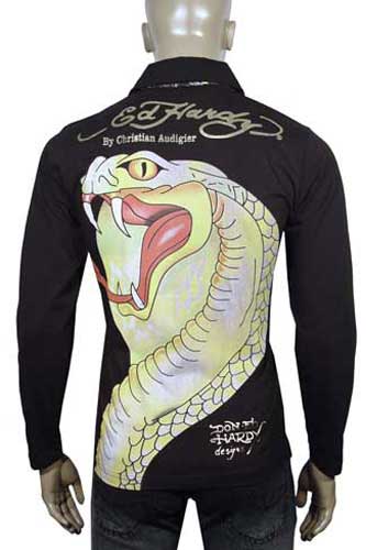 Mens Designer Clothes | ED HARDY By Christian Audigier Multi Print Casual Shirt #21