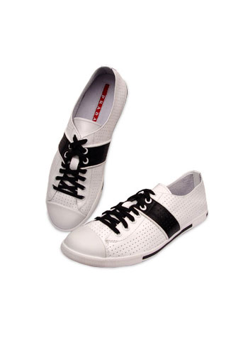 Designer Clothes Shoes | PRADA Mens Leather Sneakers Shoes #130