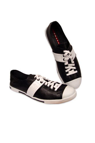 Designer Clothes Shoes | PRADA Mens Leather Sneakers Shoes #131