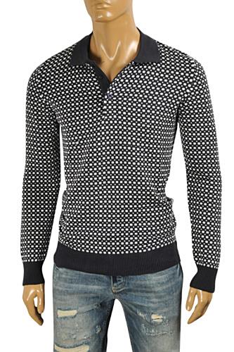 Mens Designer Clothes | PRADA Men’s Knitted Polo Stile Sweater #13