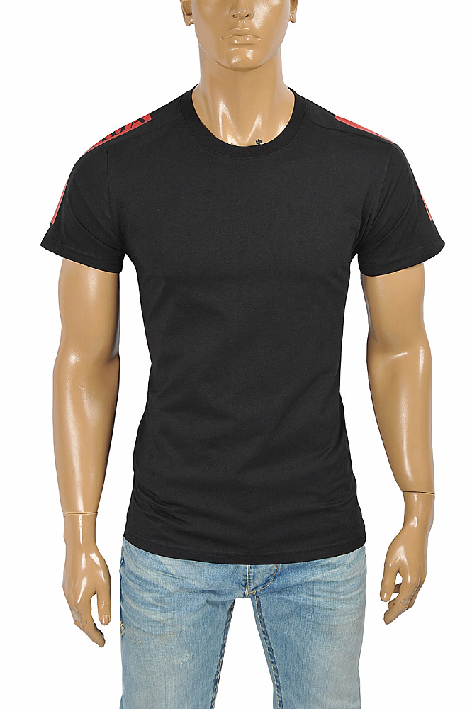 Mens Designer Clothes | PRADA Men's t-shirt with shoulders logo appliqué 113