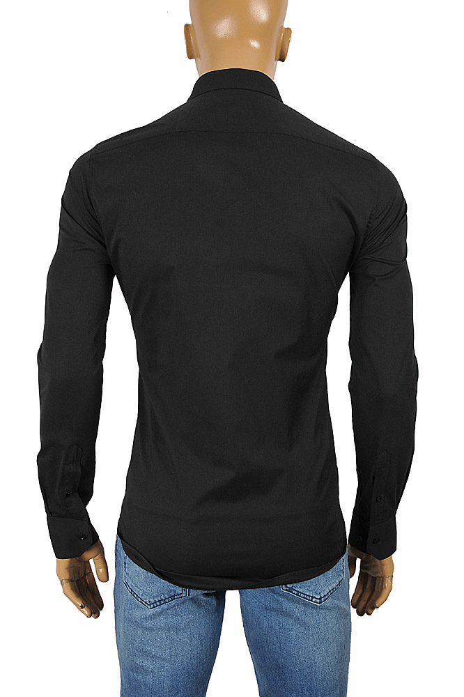 Mens Designer Clothes | VERSACE Men's Dress Shirt In Black With ...