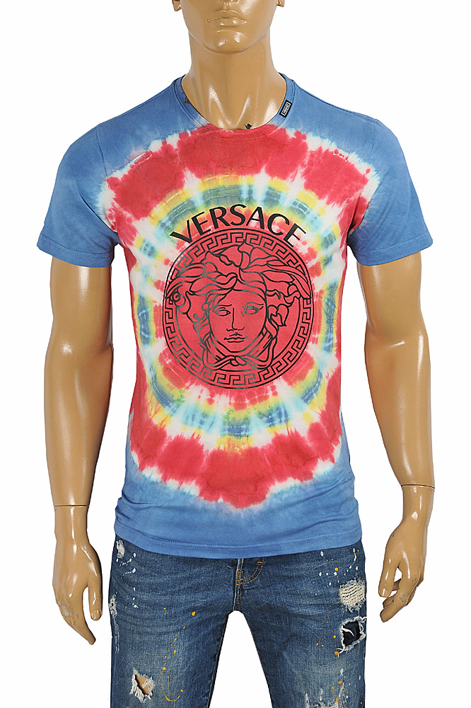 Mens Designer Clothes | VERSACE men's t-shirt with front medusa print 118