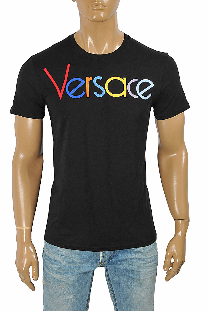 Mens Designer Clothes | VERSACE men's t-shirt with front embroidery 125