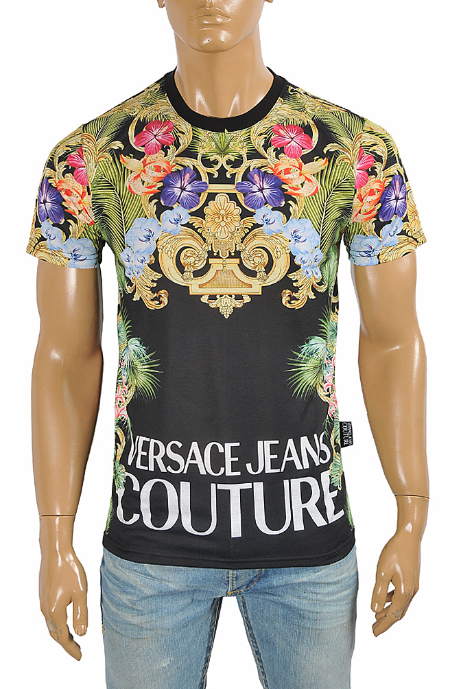 Mens Designer Clothes | VERSACE Men's Multicolor Print Tee 127
