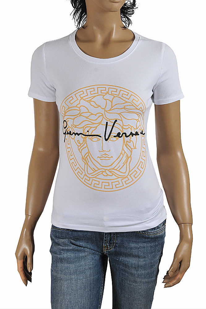 Womens Designer Clothes | VERSACE Women’s Medusa Print T-Shirt 133