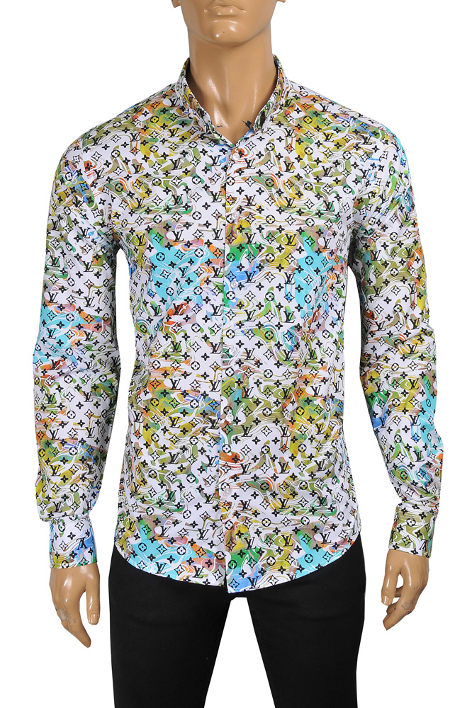 Mens Designer Clothes | LOUIS VUITTON men’s monogram colored long sleeve shirt 28