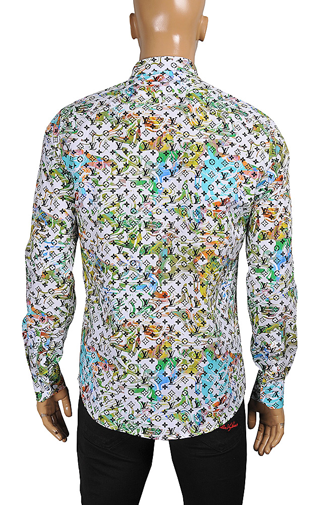 Mens Designer Clothes  LOUIS VUITTON men's monogram colored long sleeve  shirt 28