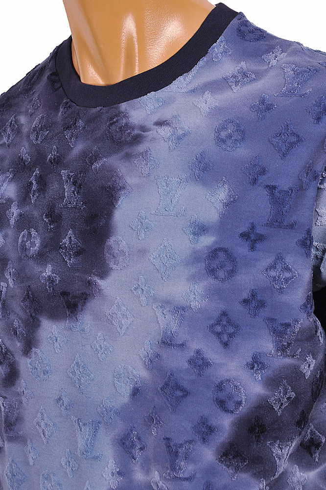 Louis Vuitton Monogram Design T-Shirt Tops Men Size L Purple