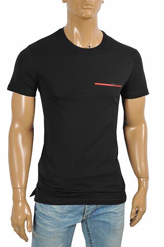 PRADA Men's cotton t-shirt with front logo appliqué 109