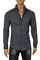 Mens Designer Clothes | EMPORIO ARMANI Men’s Button Up Dress Shirt In Grey #231 View 1