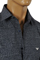 Mens Designer Clothes | EMPORIO ARMANI Men’s Button Up Dress Shirt In Grey #231 View 5
