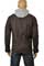 Mens Designer Clothes | EMPORIO ARMANI Artificial Leather Jacket With Removable Hood #97 View 3