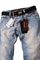 Mens Designer Clothes | EMPORIO ARMANI Mens Washed Jeans With Belt #98 View 3