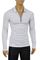 Mens Designer Clothes | ARMANI JEANS Men’s Zip Up Cotton Shirt In White #227 View 1