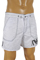 Mens Designer Clothes | ARMANI JEANS Logo Printed Swim Shorts For Men In White #54 View 4