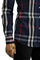 Mens Designer Clothes | BURBERRY Men's Button Up Dress Shirt In Navy Blue #139 View 5