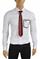 Mens Designer Clothes | BURBERRY men's cotton dress shirt with embroidery 258 View 1