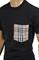 Mens Designer Clothes | BURBERRY Men's Cotton T-Shirt With Front Pocket 295 View 3
