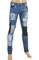 Mens Designer Clothes | Just Cavalli Ripped Skinny Biker Jeans Slim Fit Denim Pants #112 View 1
