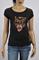 Womens Designer Clothes | ROBERTO CAVALLI Ladies Angry Tiger Embroidery Top #175 View 1