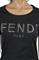 Womens Designer Clothes | FENDI women’s cotton T-shirt with front logo appliqué 40 View 3
