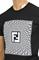 Mens Designer Clothes | FENDI men's cotton t-shirt with front FF print 43 View 3