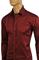 Mens Designer Clothes | GUCCI Men's Burgundy Red Dress Shirt #328 View 5