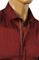Mens Designer Clothes | GUCCI Men's Burgundy Red Dress Shirt #328 View 6