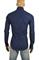 Mens Designer Clothes | GUCCI Men's Button Front Dress Shirt in Navy Blue #356 View 5