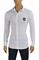 Mens Designer Clothes | GUCCI Men's Button Front Dress Shirt in White #361 View 2