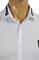 Mens Designer Clothes | GUCCI Men's Button Front Dress Shirt in White #361 View 7