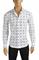 Mens Designer Clothes | GUCCI Men’s Dress shirt with bee print in white color 392 View 1