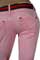 Womens Designer Clothes | GUCCI Pink Ladies Straight Leg Jeans With Belt #12 View 4