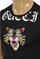 Mens Designer Clothes | GUCCI Cotton T-Shirt with Angry Black Cat Embroidery #214 View 4