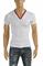 Mens Designer Clothes | GUCCI cotton V-neck T-shirt collar embroidery #251 View 1