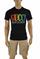 Mens Designer Clothes | GUCCI cotton T-shirt with front print in royal black 264 View 1