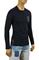 Mens Designer Clothes | PRADA Men's Long Sleeve Fitted Shirt In Navy Blue #88 View 1