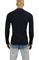 Mens Designer Clothes | PRADA Men's Long Sleeve Fitted Shirt In Navy Blue #88 View 2