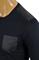 Mens Designer Clothes | PRADA Men's Long Sleeve Fitted Shirt In Navy Blue #88 View 4