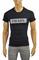 Mens Designer Clothes | PRADA Men's cotton T-shirt with print in navy blue #105 View 1