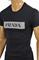 Mens Designer Clothes | PRADA Men's cotton T-shirt with print in navy blue #105 View 3