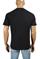 Mens Designer Clothes | PRADA Men's t-shirt in black with metal logo patch 122 View 3