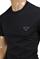 Mens Designer Clothes | PRADA Men's t-shirt in black with metal logo patch 122 View 5