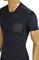Mens Designer Clothes | PRADA Men's Short Sleeve Fitted Tee In Navy Blue #90 View 4