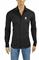 Mens Designer Clothes | VERSACE Men's Dress Shirt In Black With Embroidery 183 View 2