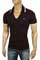Mens Designer Clothes | VERSACE Men's V-Neck Polo-Collar Shirt #101 View 1
